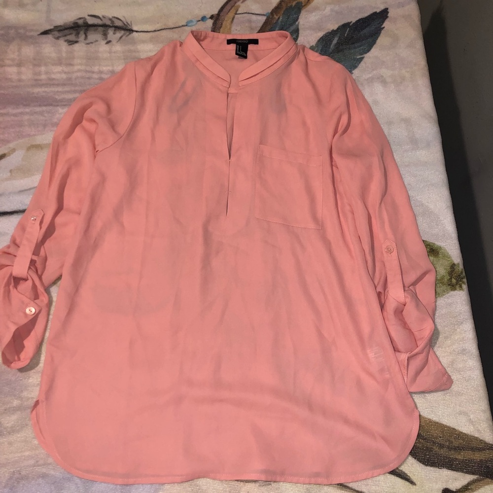 Peach Long Sleeve Blouse